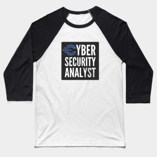 Cyber Security Analyst Black Background Circuits Baseball T-Shirt